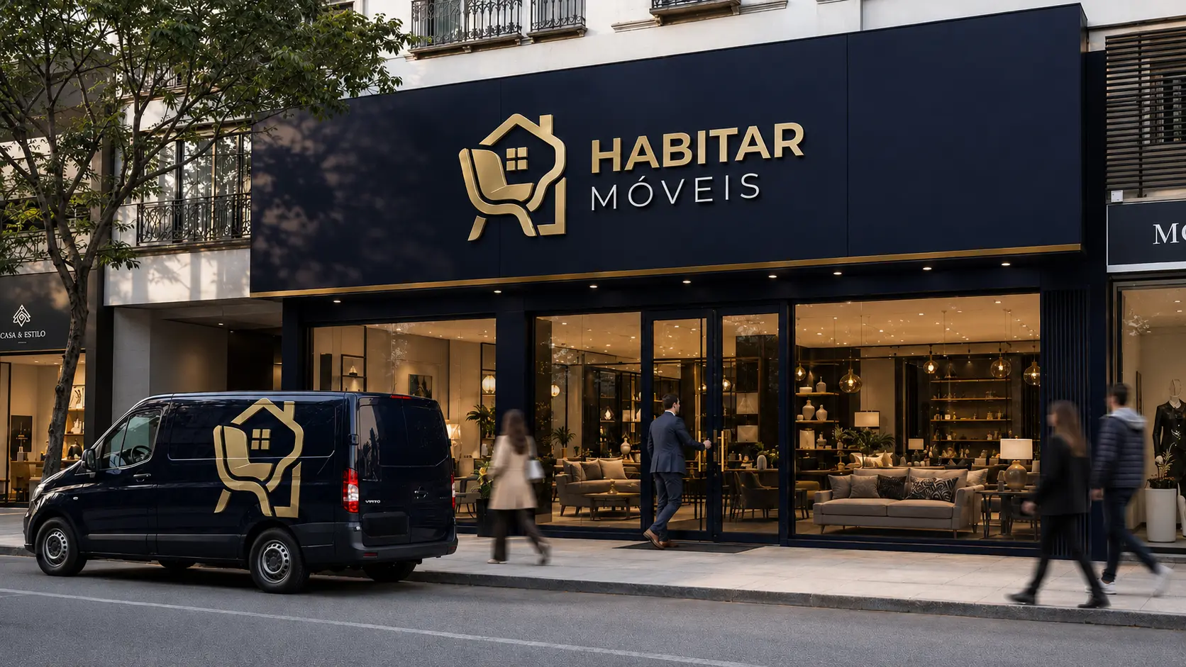 Van de entregas Habitar Móveis